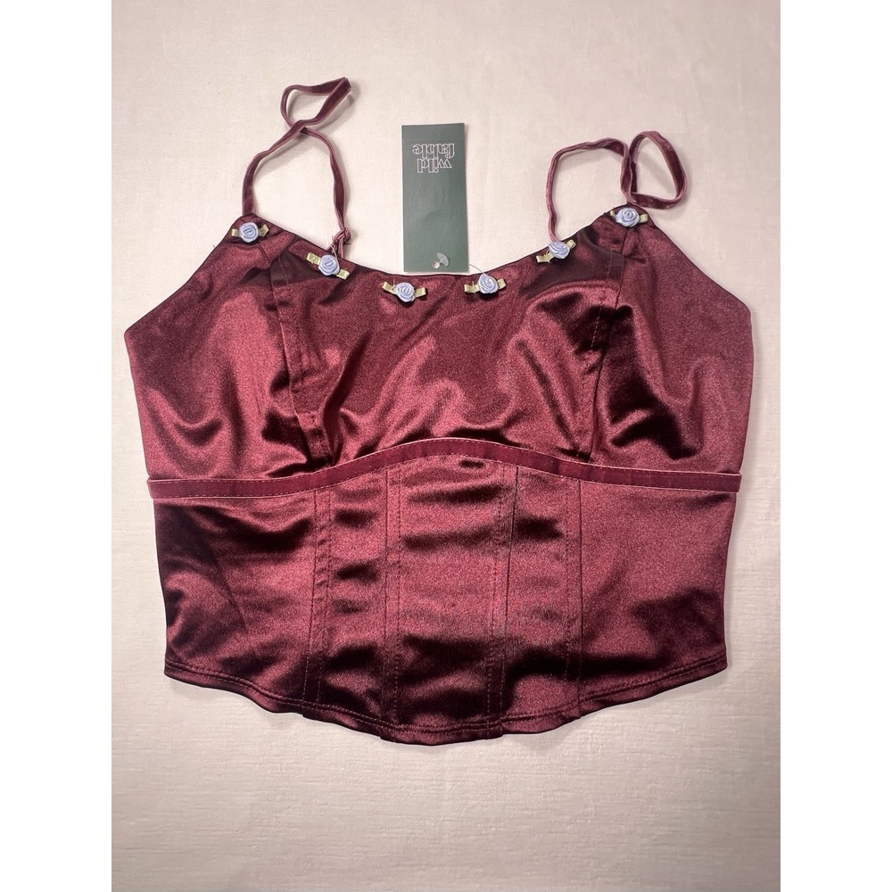 Women's Burgundy  Corset Tank Top - Wild Fable - Size XS